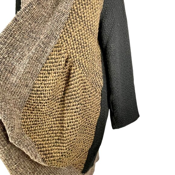 Alembika Wool Blend Long Open Cardigan Jacket Coat Brown Black Size 3/XL Israel - Picture 9 of 16